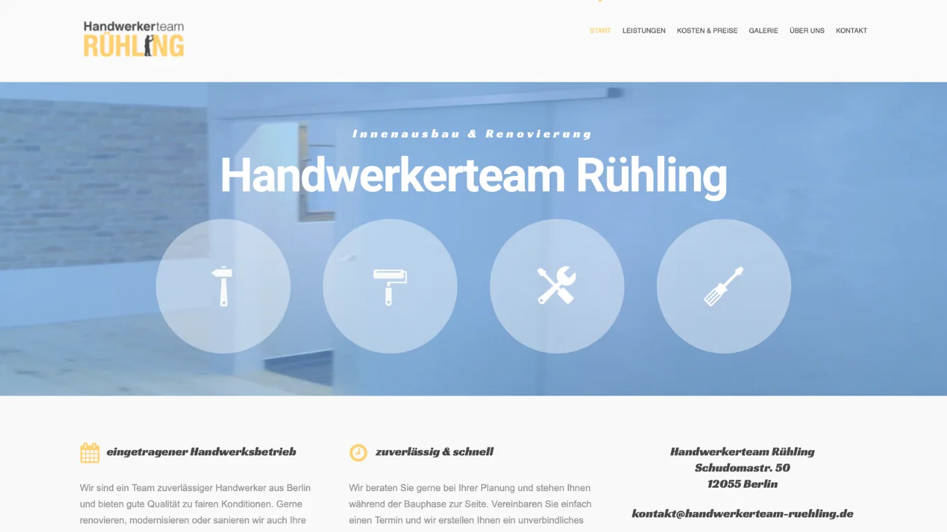 Website Handwerkerteam Rühling